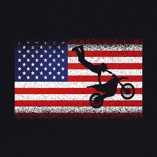 American Flag Motocross Dirtbike Motorcycle Fans by funkyteesfunny